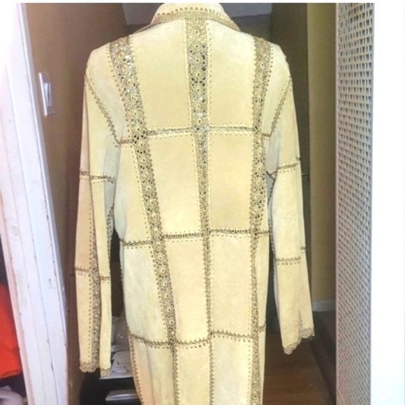 NWOT Hudson Place Leather and Lace Coat. L. - Picture 6 of 7